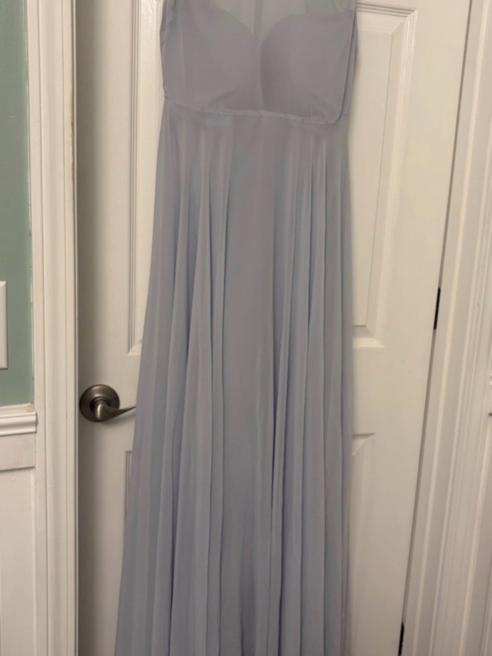 Jenny Yoo Pale Blue Chiffon Maxi Dress